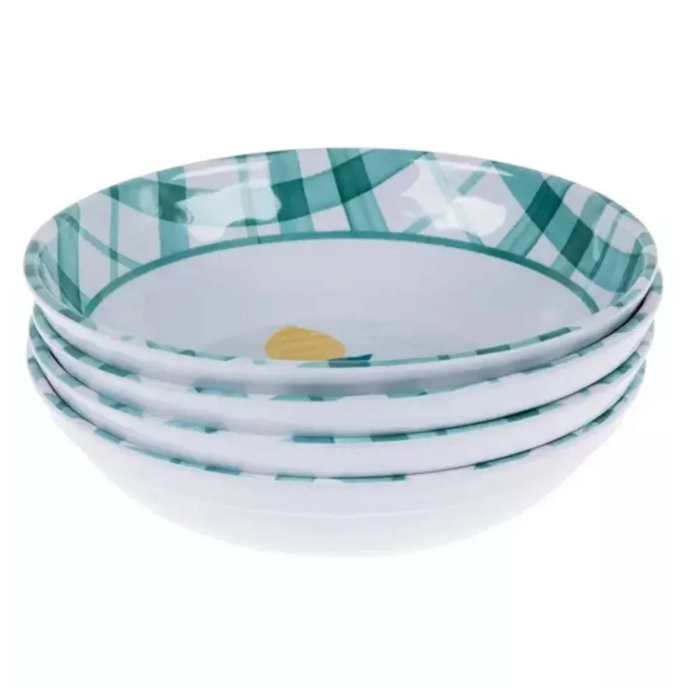 PLAID SET OF FOUR LEMON BOWLS